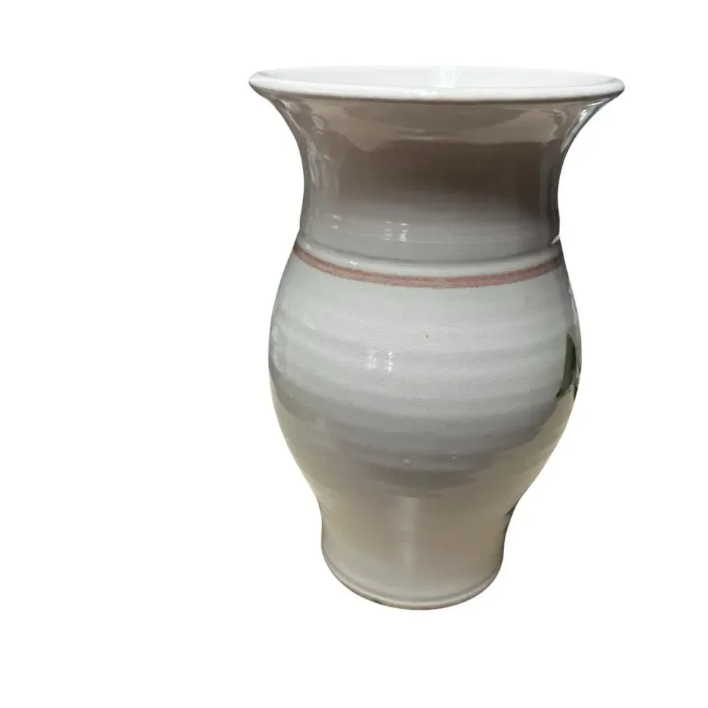 Vase Art Pottery Abstract Floral Stoneware Vintage Volup Handmade Flower Fairy